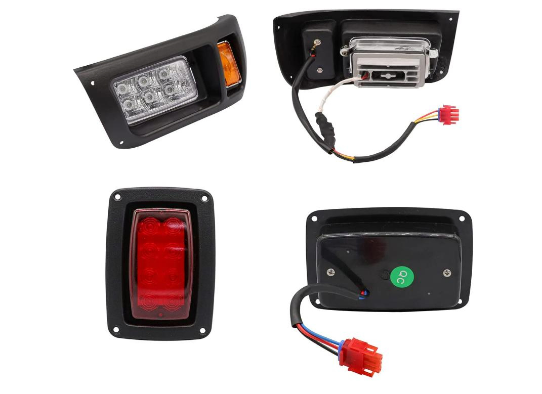 Golf Cart LED Light Kit with Halogen Headlight and LED Taillight Fits EZGO TXT