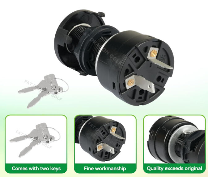 Golf Cart Starter Ignition Switch for Club Car Precedent 2004+ Electric Golf Cart, with Standard Keys, OEM 102508601, 1025086-01 1012505