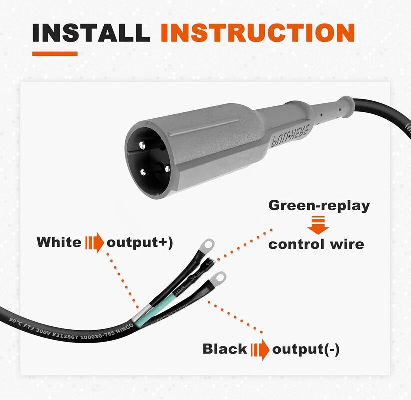 Club Car Charger Cord, 48V Charger Plug DC Cord Plug-130 in, Suitable for 1995-2013 Club Car Ds Precedent Golf Cart, OEM# 101828901, 1018289-01